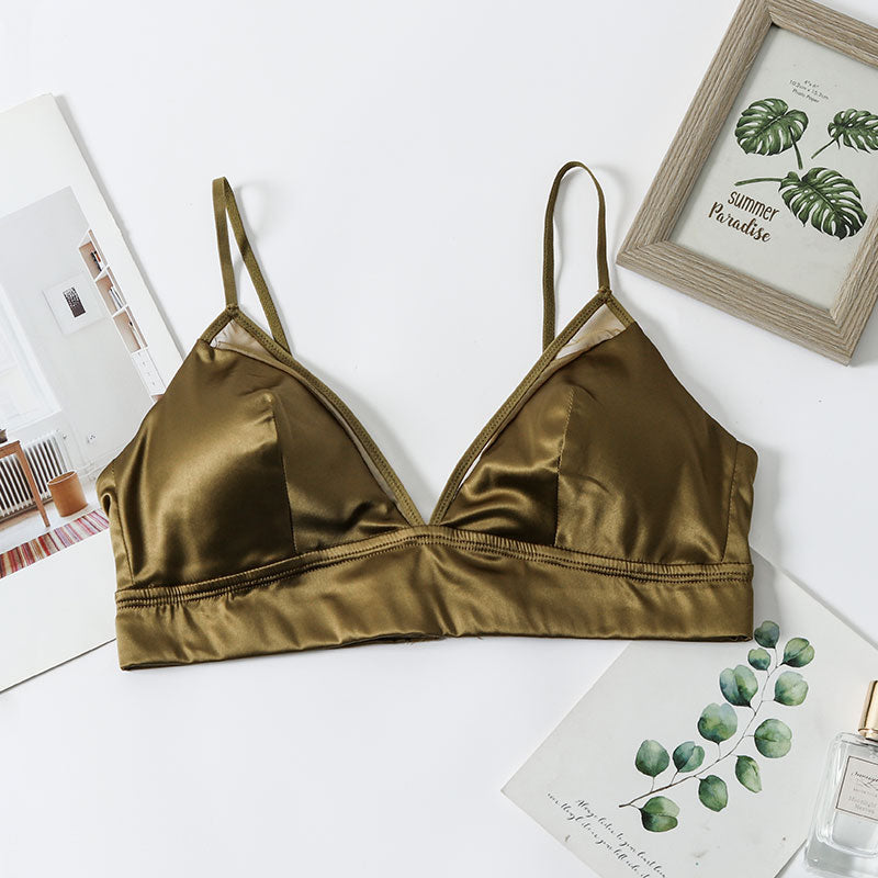 Wireless Sexy Seamless 3/4 Cup Mulberry Silk Bras [SKBR0006]