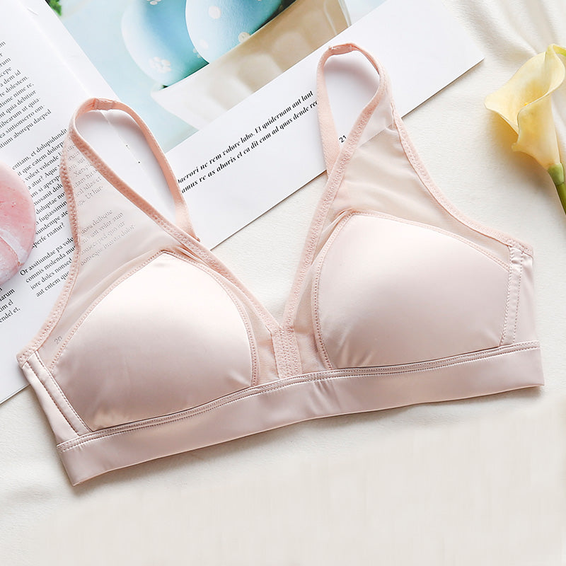 Wireless Sexy Seamless Full Cup Sheer Mulberry Silk Bras [SKBR0008]
