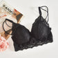 Wireless Sexy Gathered Triangle Lace Mulberry Silk Bras [SKBR0023]