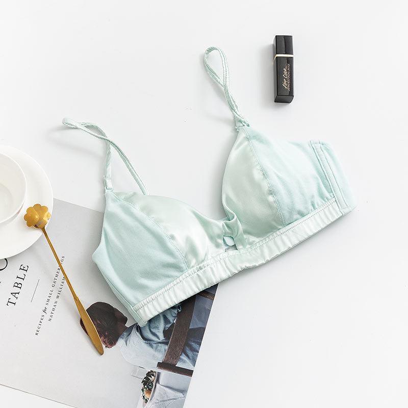 Wireless Cute Seamless 3/4 Cup Mulberry Silk Bras [SKBR0057]