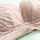 Wireless Elegant Gathered 3/4 Cup Lace Mulberry Silk Bras [SKBR0005]