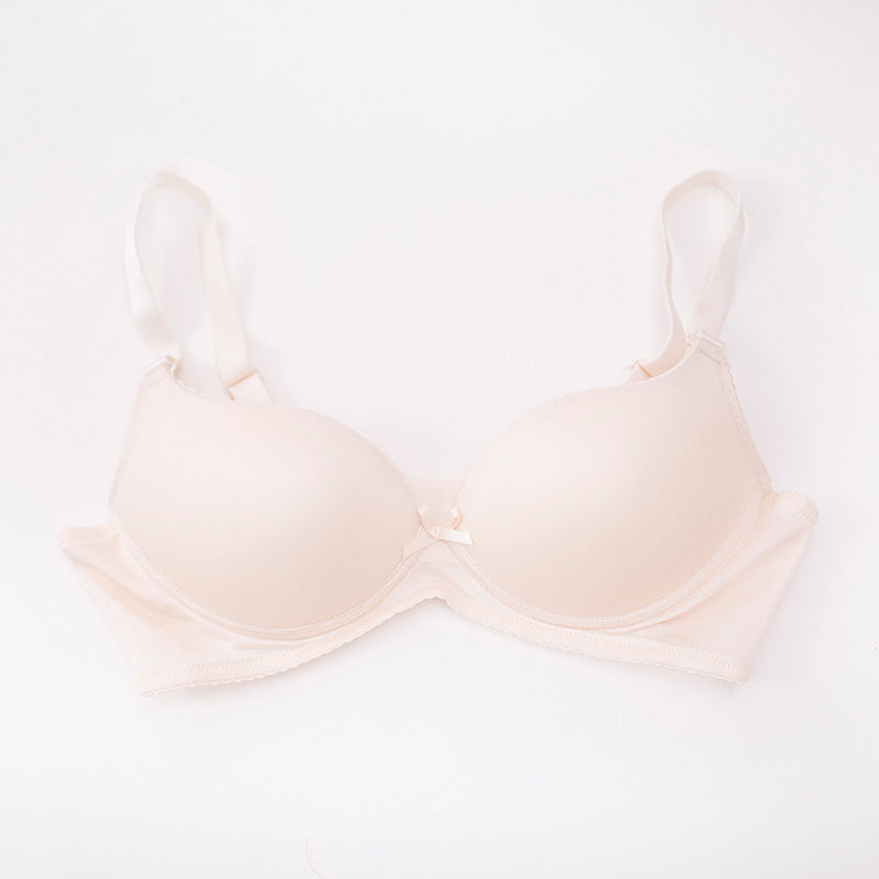 Wireless Simple Seamless 1/2 Cup Mulberry Silk Bras [SKBR0037]