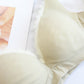 Wireless Cute Gathered 3/4 Cup Lace Mulberry Silk Bras [SKBR0067]