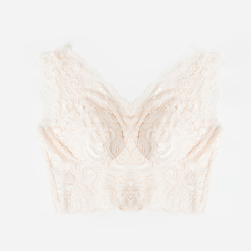 Wireless Elegant Minimizer Tank Top Lace Mulberry Silk Bras [SKBR0026]