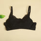 Wireless Sexy Gathered Full Cup Lace Mulberry Silk Bras [SKBR0035]