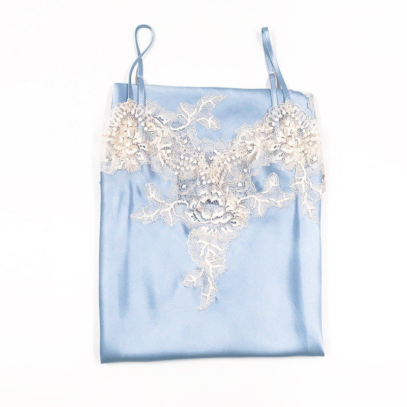 19Momme Pure Mulberry Silk Sexy Mini Lace Sleepshirt [SKSH0003]