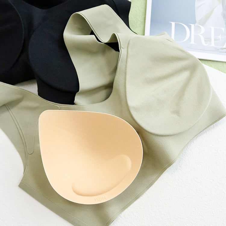 Wireless Simple Seamless Tank Top Mulberry Silk Bras [SKBR0064]