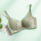 Wireless Elegant Gathered 3/4 Cup Lace Mulberry Silk Bras [SKBR0013]