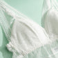 Wireless Romantic Breathable Triangle Lace Mulberry Silk Bras [SKBR0059]