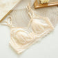 Wireless Sexy Gathered Tube Top Lace Mulberry Silk Bras [SKBR0070]