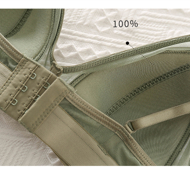 Wireless Romantic Breathable Triangle Lace Mulberry Silk Bras [SKBR0046]