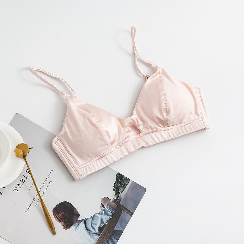 Wireless Cute Seamless 3/4 Cup Mulberry Silk Bras [SKBR0057]