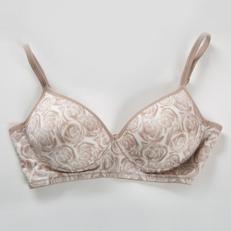 Wireless Sexy Gathered Seamless 1/2 Cup Mulberry Silk Bras [SKBR0039]