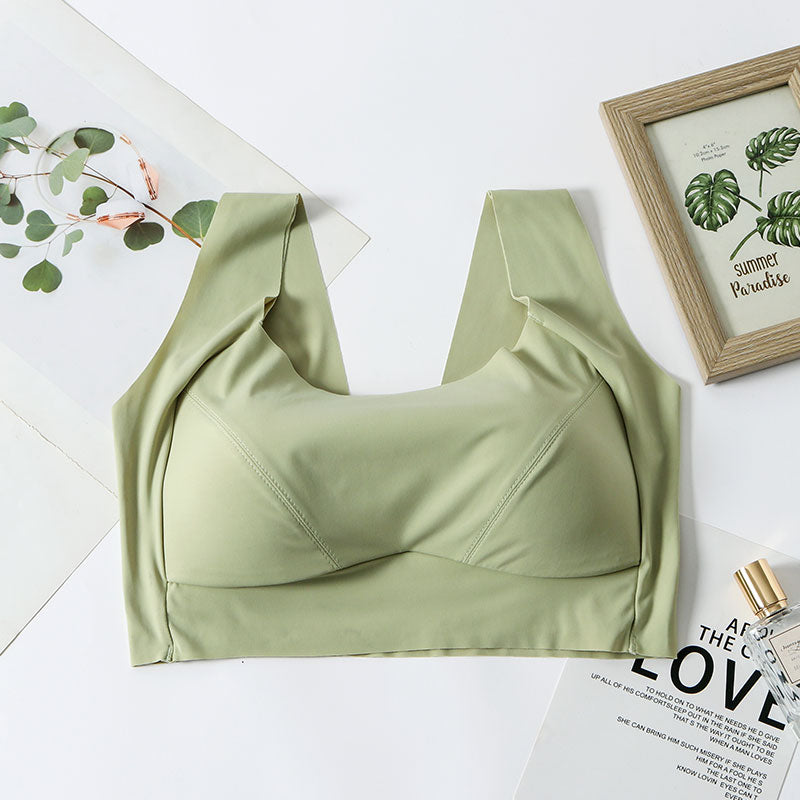 Wireless Simple Seamless Tank Top Lace Mulberry Silk Bras [SKBR0002]