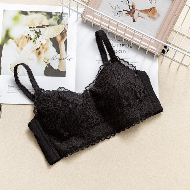 Wireless Elegant Plus Size Minimizer Tank Top Lace Mulberry Silk Bras [SKBR0054]