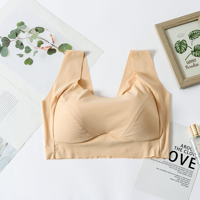 Wireless Simple Seamless Tank Top Lace Mulberry Silk Bras [SKBR0002]