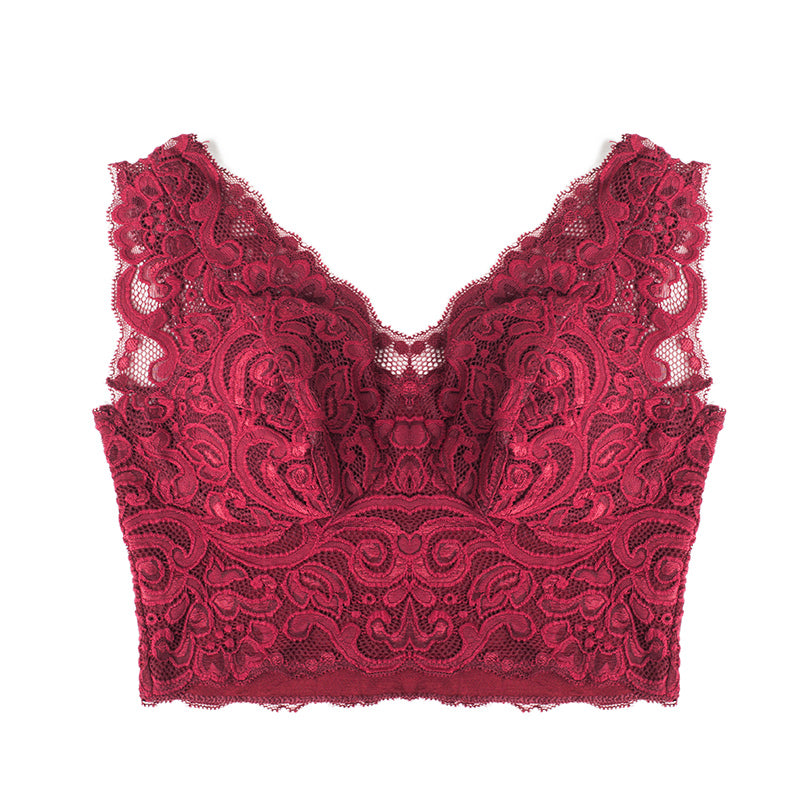 Wireless Elegant Minimizer Tank Top Lace Mulberry Silk Bras [SKBR0026]