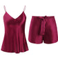 16Momme Pure Mulberry Silk Strap V Collar Pajamas Set [SKPA0028]