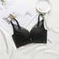 Wireless Elegant Gathered 3/4 Cup Lace Mulberry Silk Bras [SKBR0003]