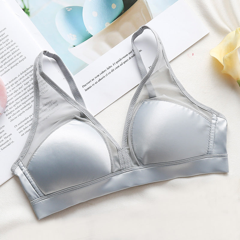 Wireless Sexy Seamless Full Cup Sheer Mulberry Silk Bras [SKBR0008]