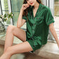 19Momme Pure Mulberry Silk Short Sleeves Notch Collar Pajamas Set [SKPA0033]