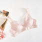 Wireless Romantic Gathered 3/4 Cup Lace Mulberry Silk Bras [SKBR0028]