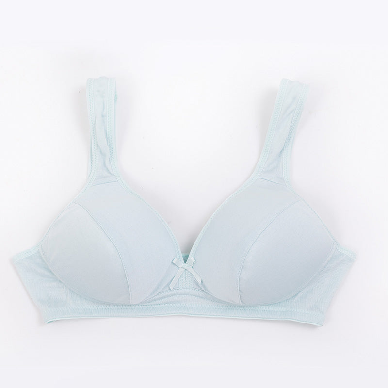 Wireless Simple Plus Size Breathable 3/4 Cup Mulberry Silk Bras [SKBR0027]