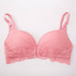 Wireless Sexy Gathered 3/4 Cup Lace Mulberry Silk Bras [SKBR0021]