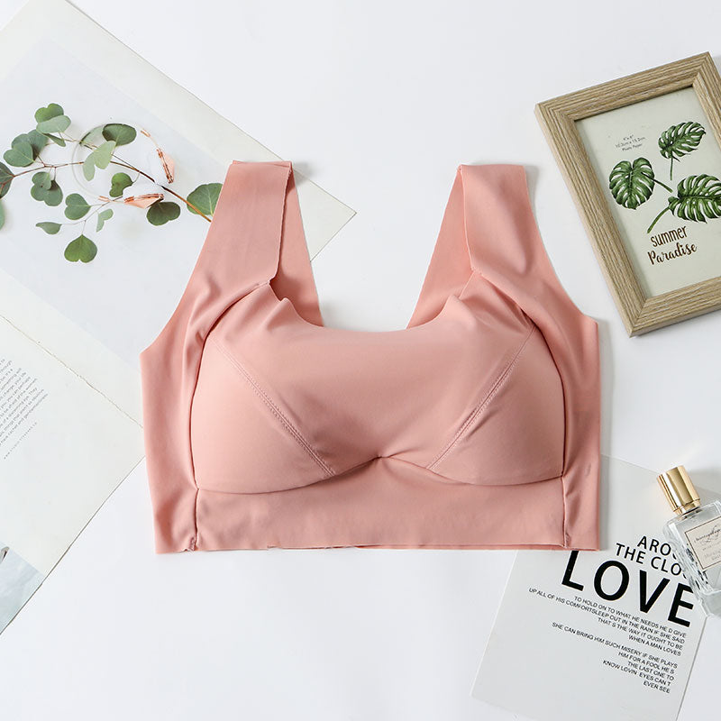 Wireless Simple Seamless Tank Top Lace Mulberry Silk Bras [SKBR0002]