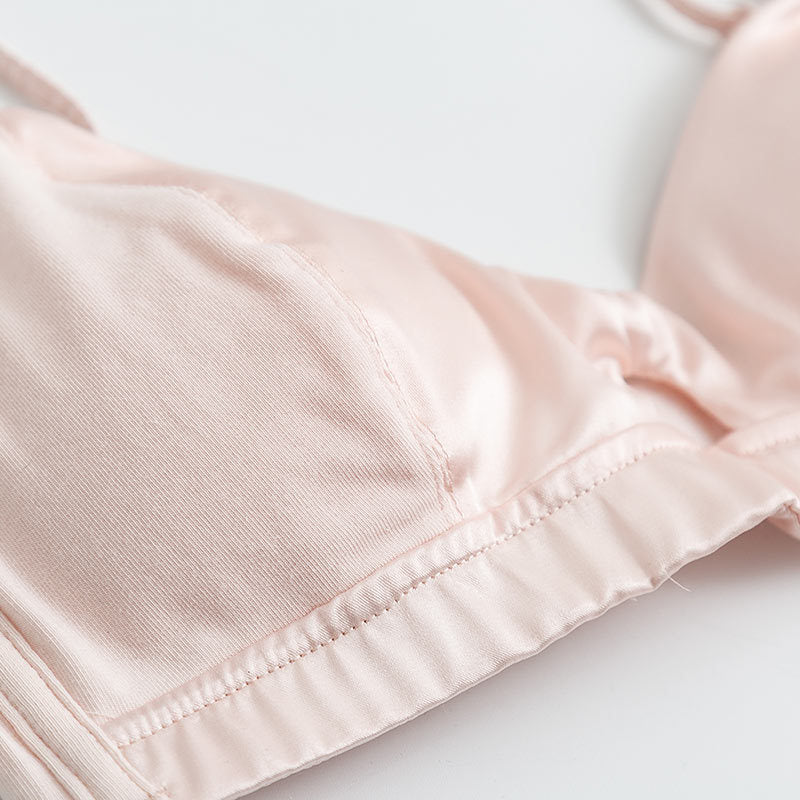 Wireless Cute Seamless 3/4 Cup Mulberry Silk Bras [SKBR0057]