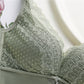 Wireless Elegant Gathered 3/4 Cup Lace Mulberry Silk Bras [SKBR0003]