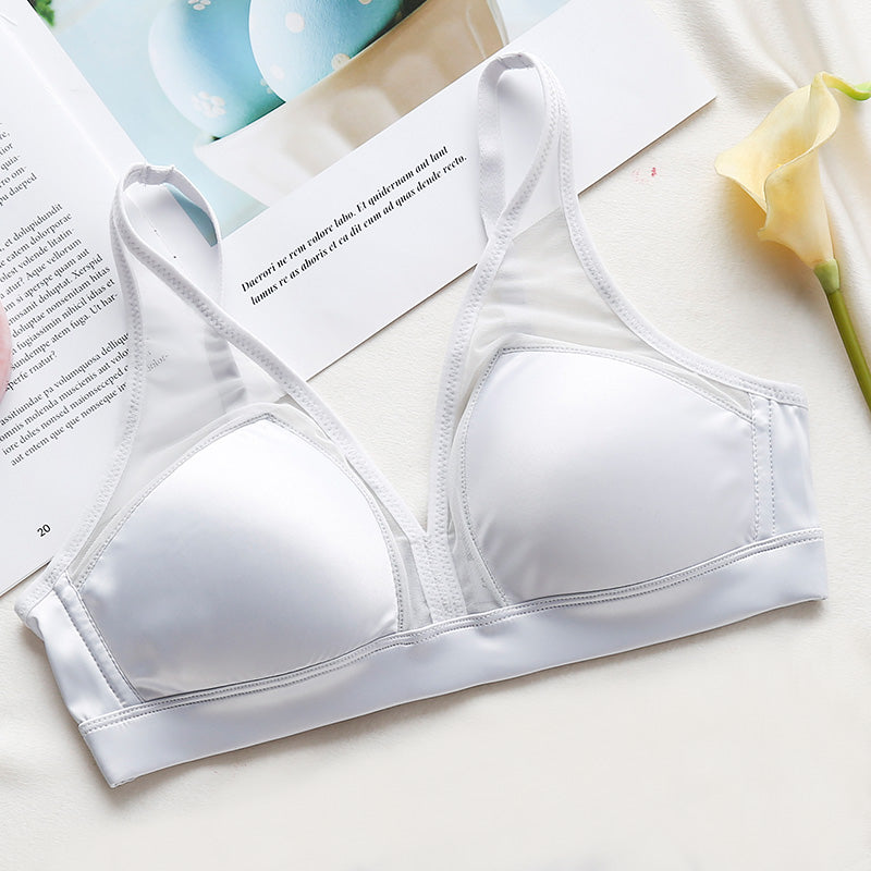 Wireless Sexy Seamless Full Cup Sheer Mulberry Silk Bras [SKBR0008]