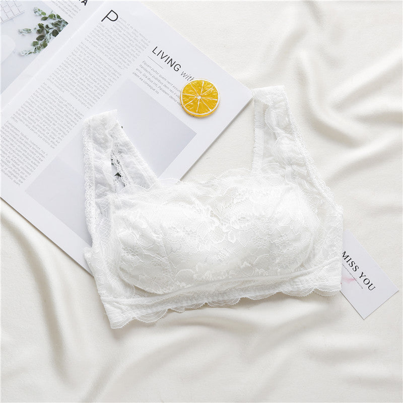 Wireless Elegant Anti Emptied Tube Top Lace Mulberry Silk Bras [SKBR0022]
