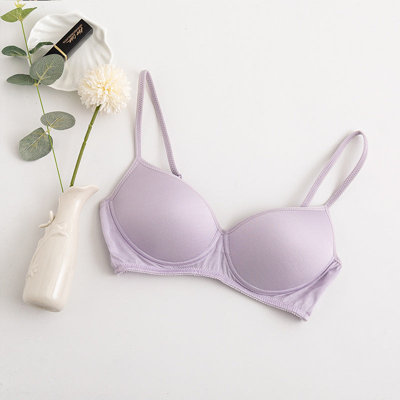 Wireless Simple Seamless 1/2 Cup Mulberry Silk Bras [SKBR0042]