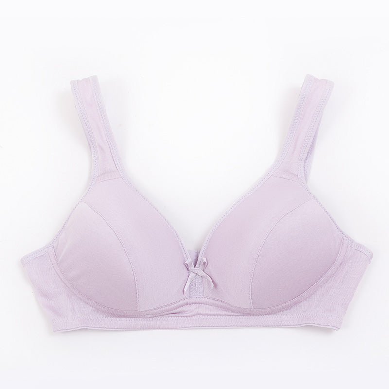 Wireless Simple Plus Size Breathable 3/4 Cup Mulberry Silk Bras [SKBR0027]