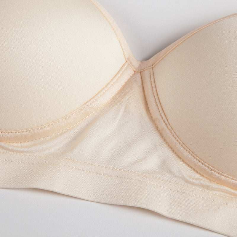 Wireless Sport Seamless 1/2 Cup Mulberry Silk Bras [SKBR0011]